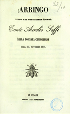 Arringo letto dal consigliere signor conte Aurelio Saffi nella tornata consigliare delli 20 novembre 1847