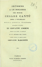 Intorno a un discorso del signor Cesare Cantù sopra i vocabolarii della lingua italiana