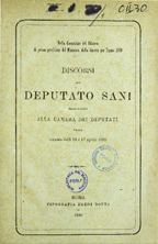 Discorsi del deputato Sani pronunziati alla Camera dei deputati nelle tornate delli 10 e 17 aprile 1880