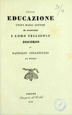 Della educazione usata dagli antichi in allevare i loro figliuoli, discorso