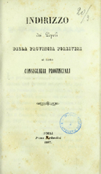 Indirizzo dei popoli della provincia forlivese ai loro consiglieri provinciali