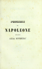 Pensieri di Napoleone intorno alla divinità raccolti a Sant'Elena