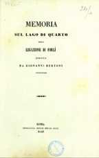 Memoria sul lago di Quarto nella legazione di Forlì