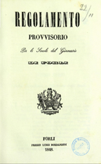 Regolamento provvisorio per le scuole del Ginnasio di Forli