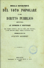 Della sovranità del voto popolare e del diritto pubblico