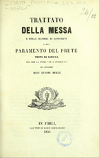 Trattato della Messa e della maniera di assistervi e del paramento del prete