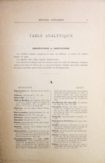 Table analytique alphabétique