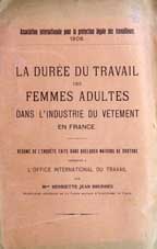 La durée du travail des femmes adultes dans l'Industrie du vetement en France