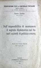 Dell'impossibilità di mantenere il segreto diplomatico nei futuri accordi di politica estera