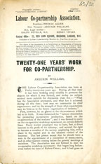 Twenty-one years' work for Co-partnership