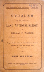 Socialism in relation to land nationalisation